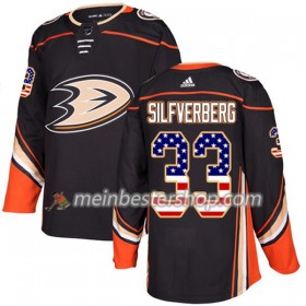 Anaheim Ducks Jakob Silfverberg 33 Adidas 2017-2018 Schwarz USA Flag Fashion Trikot Authentic - Herren